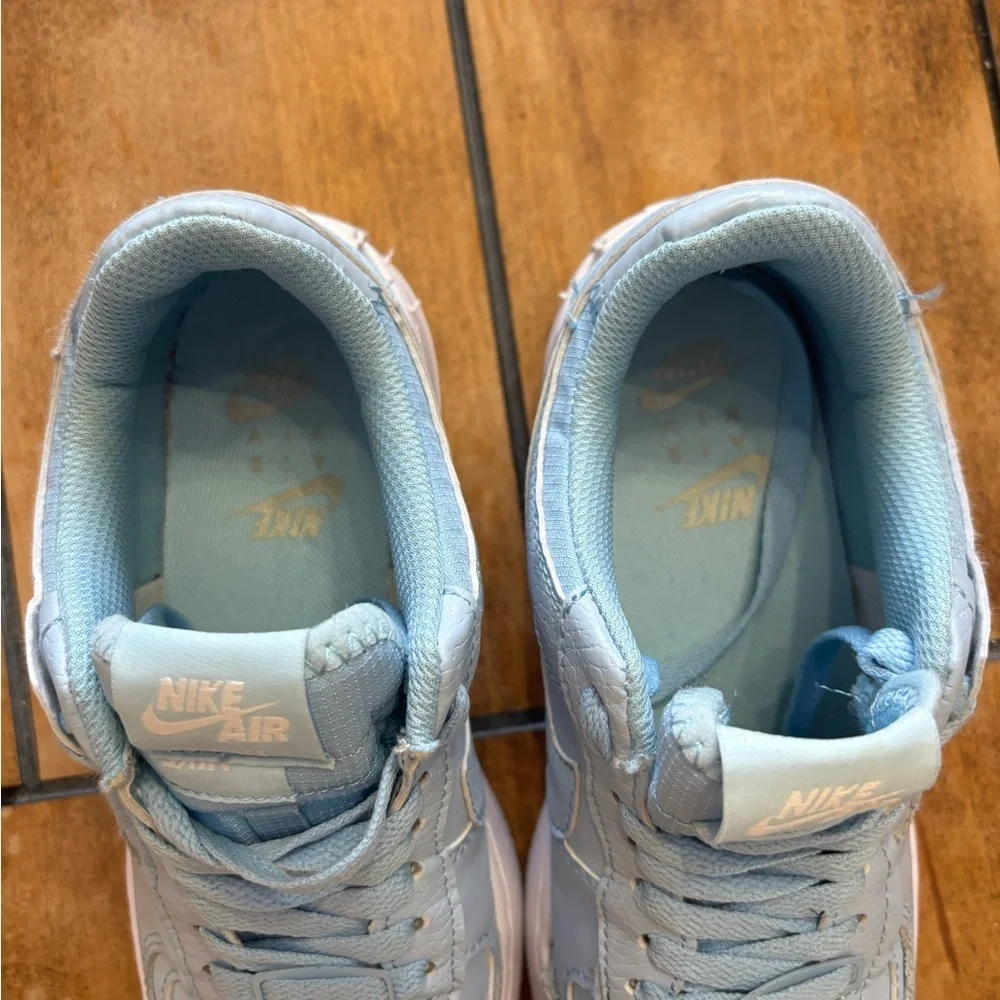 Nike Blue Leather Air Force 1 Shadow Baby Blue Ghost Sneakers